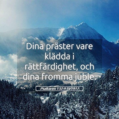Picture 05 - Psaltaren 132:9 SV1917 - Dina präster vare klädda i rättfärdighet, och - Bible Verse Picture