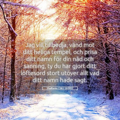 Picture 05 - Psaltaren 138:2 SV1917 - Jag vill tillbedja, vänd mot ditt heliga tempel, - Bible Verse Picture
