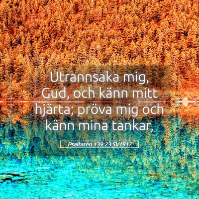 Picture 05 - Psaltaren 139:23 SV1917 - Utrannsaka mig, Gud, och känn mitt hjärta; - Bible Verse Picture