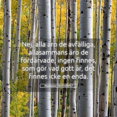Picture 05 - Psaltaren 14:3 SV1917 - Nej, alla äro de avfälliga, allasammans äro de - Bible Verse Picture