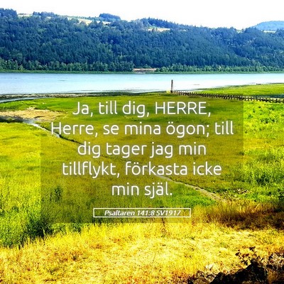 Picture 05 - Psaltaren 141:8 SV1917 - Ja, till dig, HERRE, Herre, se mina ögon; till - Bible Verse Picture