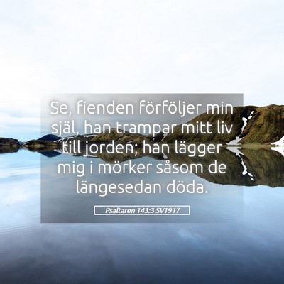 Picture 05 - Psaltaren 143:3 SV1917 - Se, fienden förföljer min själ, han trampar - Bible Verse Picture