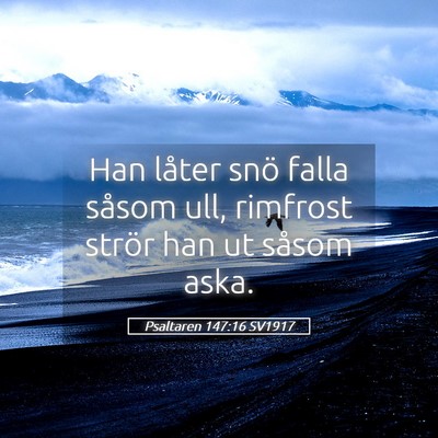 Picture 05 - Psaltaren 147:16 SV1917 - Han låter snö falla såsom ull, rimfrost strör - Bible Verse Picture