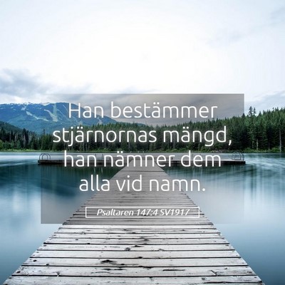 Picture 05 - Psaltaren 147:4 SV1917 - Han bestämmer stjärnornas mängd, han nämner - Bible Verse Picture