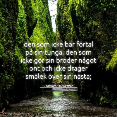 Picture 05 - Psaltaren 15:3 SV1917 - den som icke bär förtal på sin tunga, den som - Bible Verse Picture