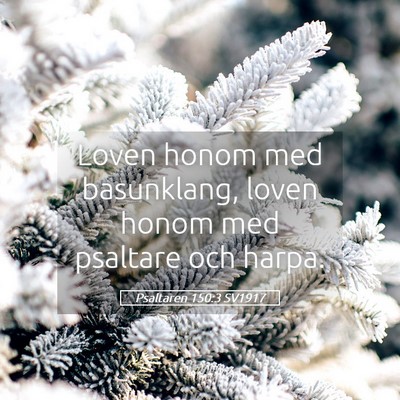 Picture 05 - Psaltaren 150:3 SV1917 - Loven honom med basunklang, loven honom med - Bible Verse Picture