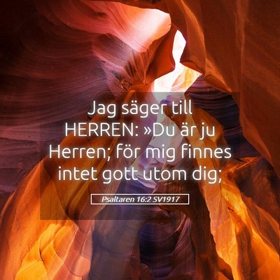 Picture 05 - Psaltaren 16:2 SV1917 - Jag säger till HERREN: »Du är ju Herren; för - Bible Verse Picture