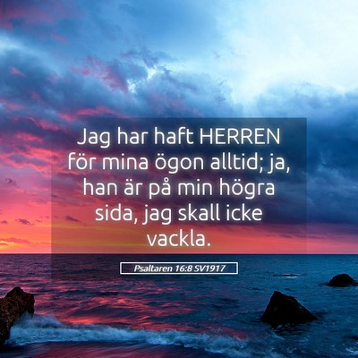 Picture 05 - Psaltaren 16:8 SV1917 - Jag har haft HERREN för mina ögon alltid; ja, - Bible Verse Picture