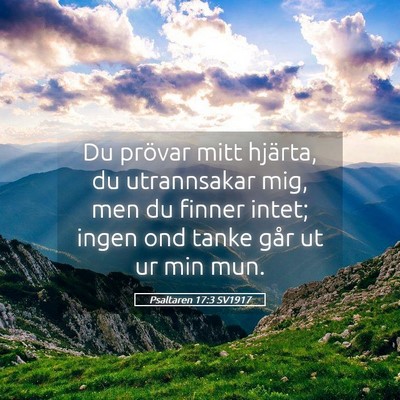 Picture 05 - Psaltaren 17:3 SV1917 - Du prövar mitt hjärta, du utrannsakar mig, men - Bible Verse Picture