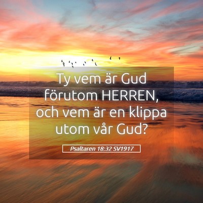 Picture 05 - Psaltaren 18:32 SV1917 - Ty vem är Gud förutom HERREN, och vem är en - Bible Verse Picture