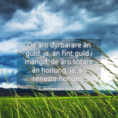 Picture 05 - Psaltaren 19:11 SV1917 - De äro dyrbarare än guld, ja, än fint guld i - Bible Verse Picture