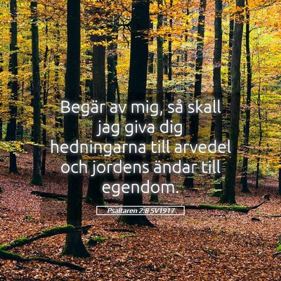 Picture 05 - Psaltaren 2:8 SV1917 - Begär av mig, så skall jag giva dig hedningarna - Bible Verse Picture