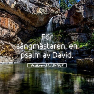 Picture 05 - Psaltaren 21:1 SV1917 - För sångmästaren; en psalm av - Bible Verse Picture