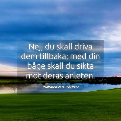 Picture 05 - Psaltaren 21:13 SV1917 - Nej, du skall driva dem tillbaka; med din båge - Bible Verse Picture