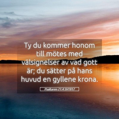 Picture 05 - Psaltaren 21:4 SV1917 - Ty du kommer honom till mötes med välsignelser - Bible Verse Picture