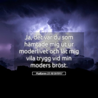 Picture 05 - Psaltaren 22:10 SV1917 - Ja, det var du som hämtade mig ut ur moderlivet - Bible Verse Picture