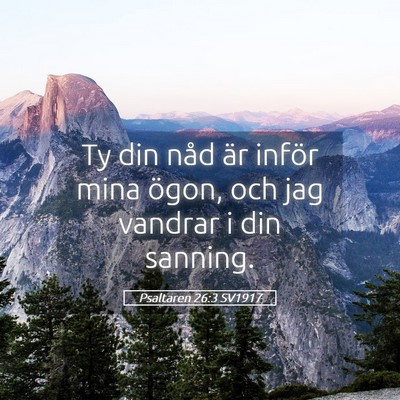 Picture 05 - Psaltaren 26:3 SV1917 - Ty din nåd är inför mina ögon, och jag - Bible Verse Picture