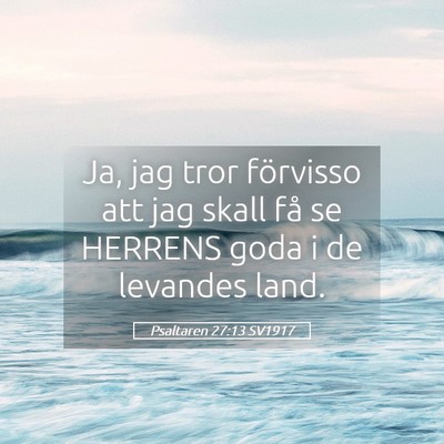Picture 05 - Psaltaren 27:13 SV1917 - Ja, jag tror förvisso att jag skall få se - Bible Verse Picture