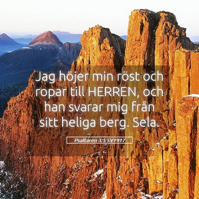 Picture 05 - Psaltaren 3:5 SV1917 - Jag höjer min röst och ropar till HERREN, och - Bible Verse Picture