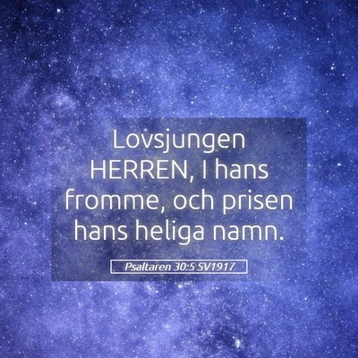 Picture 05 - Psaltaren 30:5 SV1917 - Lovsjungen HERREN, I hans fromme, och prisen hans - Bible Verse Picture