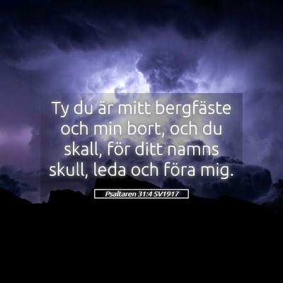 Picture 05 - Psaltaren 31:4 SV1917 - Ty du är mitt bergfäste och min bort, och du - Bible Verse Picture