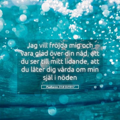 Picture 05 - Psaltaren 31:8 SV1917 - Jag vill fröjda mig och vara glad över din - Bible Verse Picture