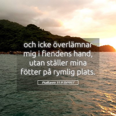 Picture 05 - Psaltaren 31:9 SV1917 - och icke överlämnar mig i fiendens hand, utan - Bible Verse Picture