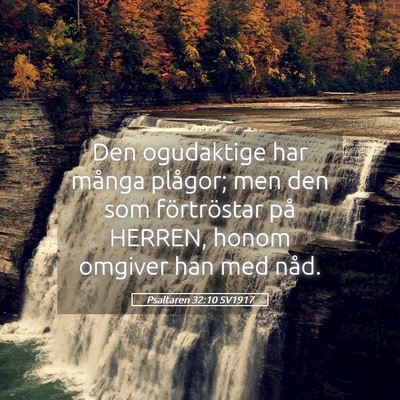 Picture 05 - Psaltaren 32:10 SV1917 - Den ogudaktige har många plågor; men den som - Bible Verse Picture