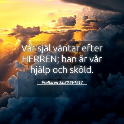Picture 05 - Psaltaren 33:20 SV1917 - Vår själ väntar efter HERREN; han är vår - Bible Verse Picture