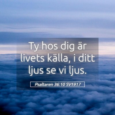 Picture 05 - Psaltaren 36:10 SV1917 - Ty hos dig är livets källa, i ditt ljus se vi - Bible Verse Picture