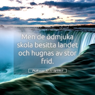 Picture 05 - Psaltaren 37:11 SV1917 - Men de ödmjuka skola besitta landet och hugnas - Bible Verse Picture