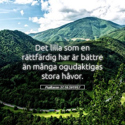 Picture 05 - Psaltaren 37:16 SV1917 - Det lilla som en rättfärdig har är bättre än - Bible Verse Picture