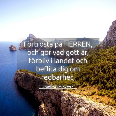 Picture 05 - Psaltaren 37:3 SV1917 - Förtrösta på HERREN, och gör vad gott är, - Bible Verse Picture