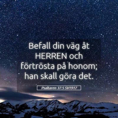 Picture 05 - Psaltaren 37:5 SV1917 - Befall din väg åt HERREN och förtrösta på - Bible Verse Picture