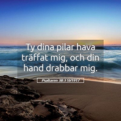 Picture 05 - Psaltaren 38:3 SV1917 - Ty dina pilar hava träffat mig, och din hand - Bible Verse Picture