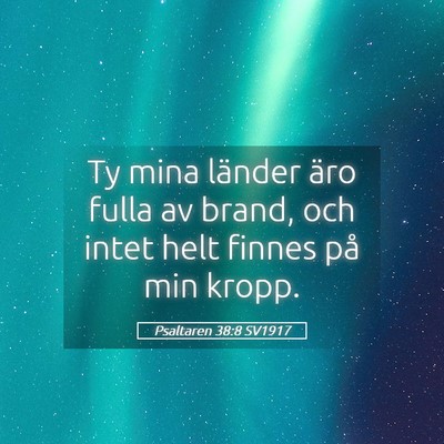 Picture 05 - Psaltaren 38:8 SV1917 - Ty mina länder äro fulla av brand, och intet - Bible Verse Picture