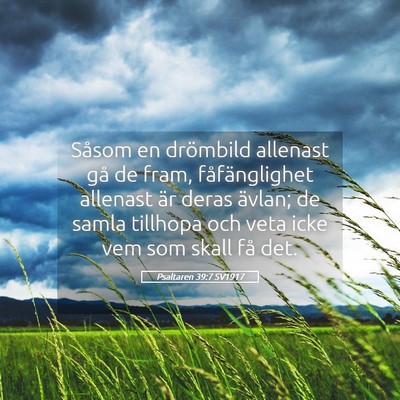 Picture 05 - Psaltaren 39:7 SV1917 - Såsom en drömbild allenast gå de fram, - Bible Verse Picture