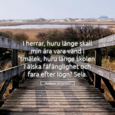 Picture 05 - Psaltaren 4:3 SV1917 - I herrar, huru länge skall min ära vara vänd i - Bible Verse Picture