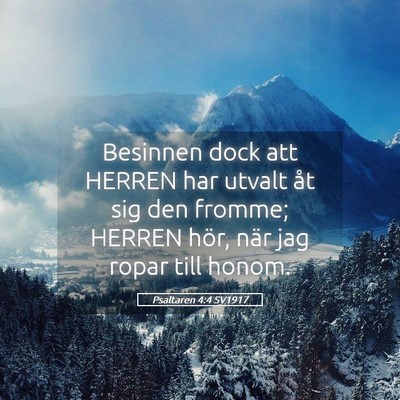 Picture 05 - Psaltaren 4:4 SV1917 - Besinnen dock att HERREN har utvalt åt sig den - Bible Verse Picture