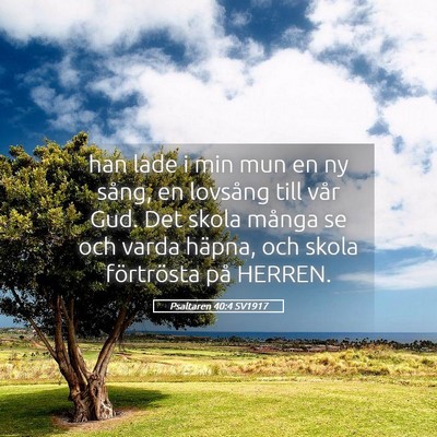 Picture 05 - Psaltaren 40:4 SV1917 - han lade i min mun en ny sång, en lovsång till - Bible Verse Picture