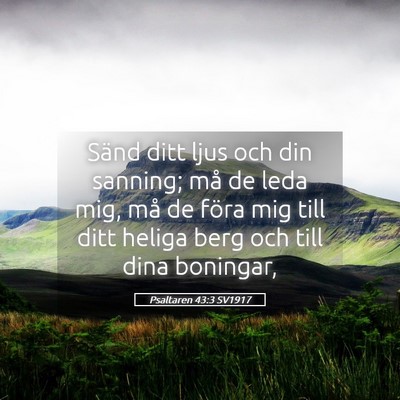 Picture 05 - Psaltaren 43:3 SV1917 - Sänd ditt ljus och din sanning; må de leda mig, - Bible Verse Picture
