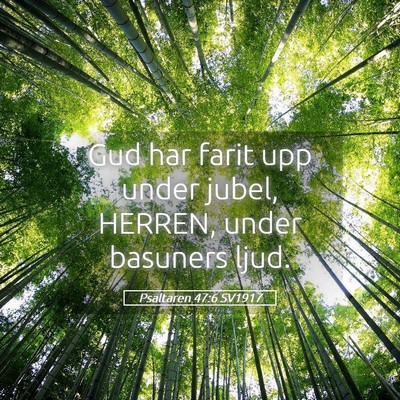 Picture 05 - Psaltaren 47:6 SV1917 - Gud har farit upp under jubel, HERREN, under - Bible Verse Picture