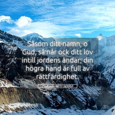 Picture 05 - Psaltaren 48:11 SV1917 - Såsom ditt namn, o Gud, så når ock ditt lov - Bible Verse Picture