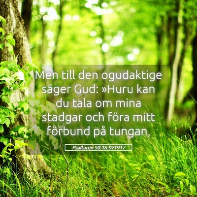 Picture 05 - Psaltaren 50:16 SV1917 - Men till den ogudaktige säger Gud: »Huru kan du - Bible Verse Picture