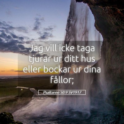 Picture 05 - Psaltaren 50:9 SV1917 - Jag vill icke taga tjurar ur ditt hus eller - Bible Verse Picture