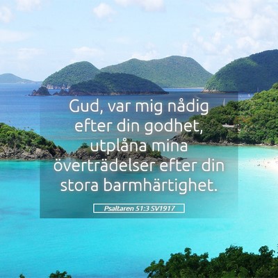 Picture 05 - Psaltaren 51:3 SV1917 - Gud, var mig nådig efter din godhet, utplåna - Bible Verse Picture