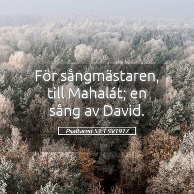 Picture 05 - Psaltaren 53:1 SV1917 - För sångmästaren, till Mahalát; en sång av - Bible Verse Picture
