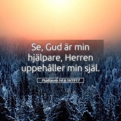 Picture 05 - Psaltaren 54:6 SV1917 - Se, Gud är min hjälpare, Herren uppehåller min - Bible Verse Picture