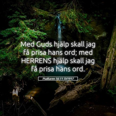 Picture 05 - Psaltaren 56:11 SV1917 - Med Guds hjälp skall jag få prisa hans ord; med - Bible Verse Picture