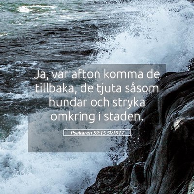 Picture 05 - Psaltaren 59:15 SV1917 - Ja, var afton komma de tillbaka, de tjuta såsom - Bible Verse Picture